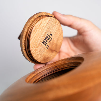 Wooden urn River Stones Crabwood - Large